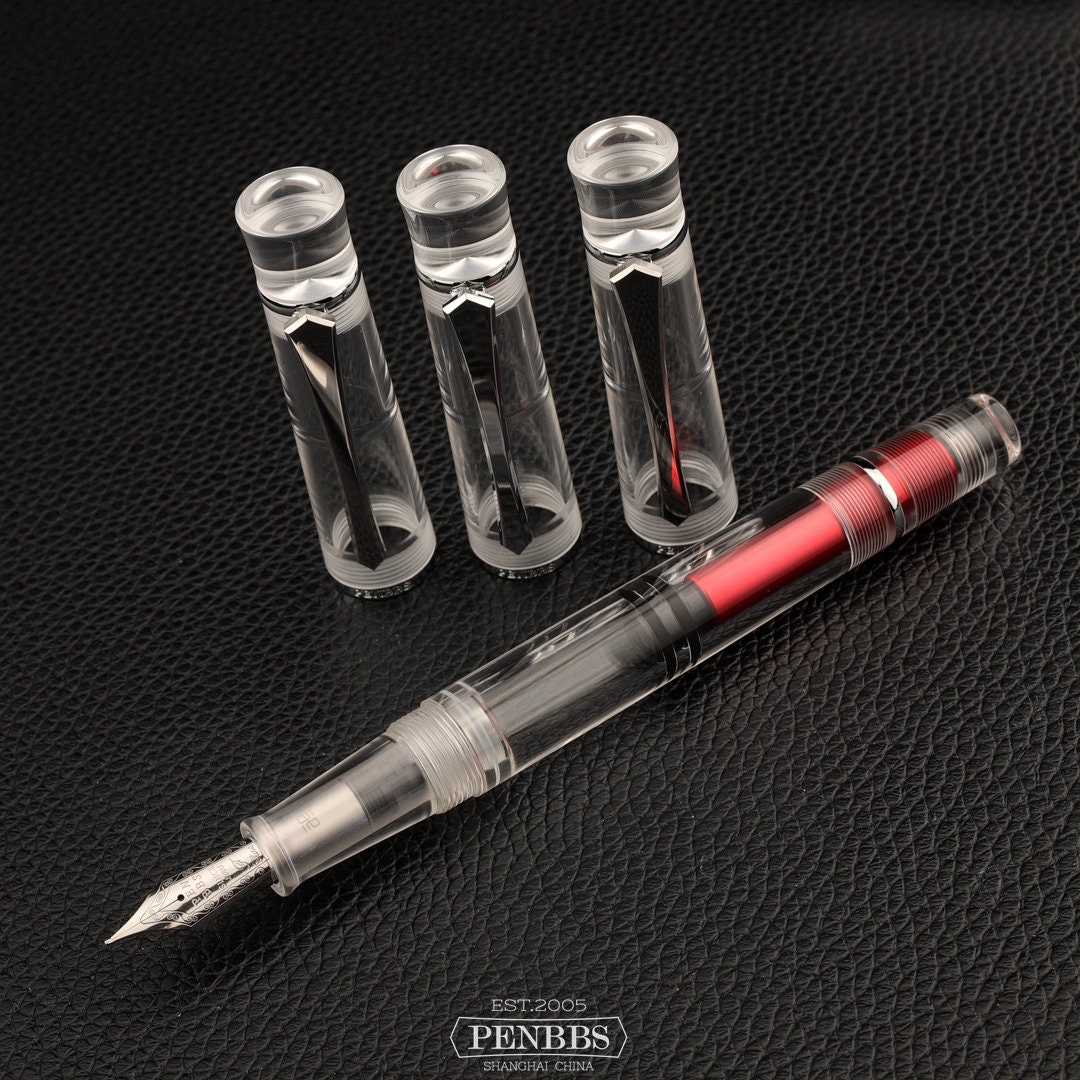 PENBBS 495 piston filler fountain pen - 16 Clear Glass - F