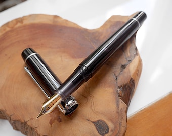 PENBBS 355 Improved version - Acrylic Fountain Pen - 119 Black Tortoise F (duo-coloured #2)