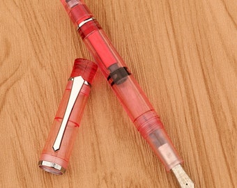 PENBBS 495 piston filler fountain pen - 112 Strawberry Soda - F