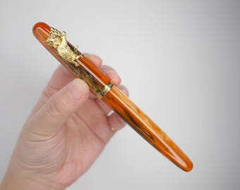 PENBBS 498 Acryl-Füllfederhalter - Amber F (golden)