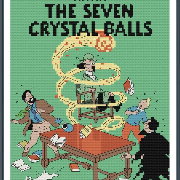 Tintin – Seven Crystal Balls Inspired Cross Stitch Pattern