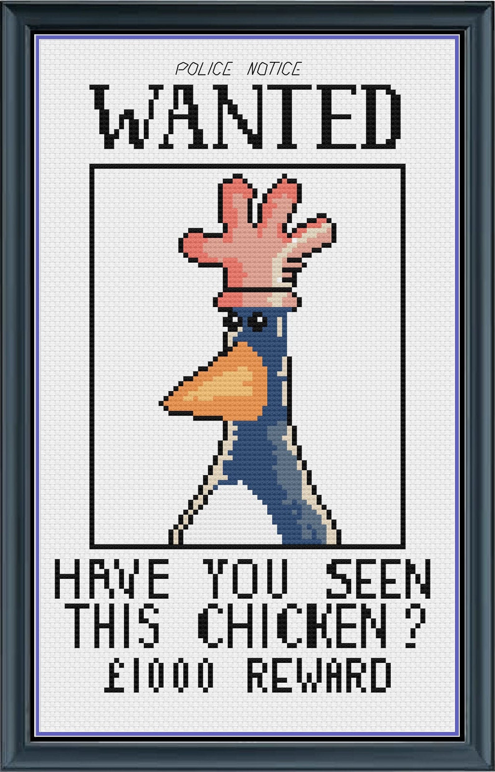 Wallace and Gromit Cross Stitch Feathers Mcgraw Wanted Etsy UK
