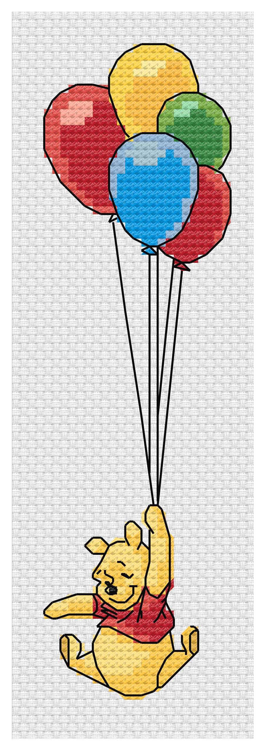 限定500枚★くまのプーさん 風船★エッチング銅版画 リトグラフ 1136 - 風船を持ったくまのプーさん、かわいいDTFフルカラーSVG、Eps