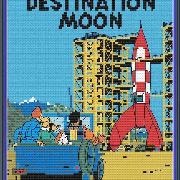 Tintin - Destination Moon Cross Stitch Pattern