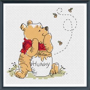 Winnie the Pooh Inspired Cross Stitch Pattern