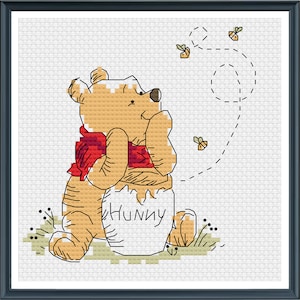 Winnie the Pooh Inspired Cross Stitch Pattern