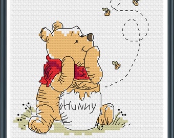 Winnie the Pooh Inspired Cross Stitch Pattern