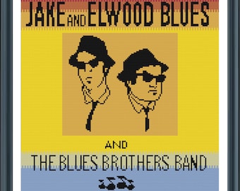 Blues Brothers inspiriertes Kreuzstichmuster