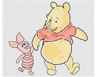 Winnie de Poeh met kruissteekpatroon Knorretje