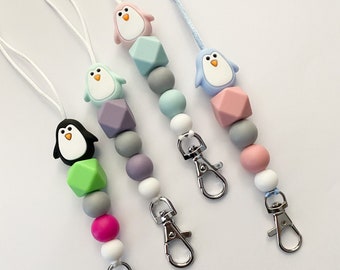 Penguin lanyard / penguin keychain / cute lanyard / teacher lanyard