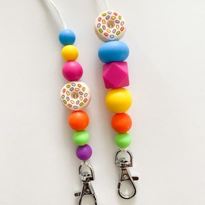 Donut lanyard / donut keychain / doughnut lanyard / doughnut keychain / donut bead / doughnut bead