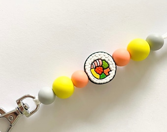Sushi lanyard / sushi keychain / food lanyard / teacher lanyard