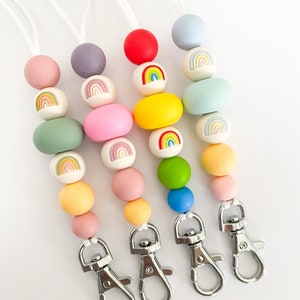 Rainbow lanyard/ rainbow bead / rainbow keychain / colourful lanyard