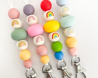 Rainbow lanyard/ rainbow bead / rainbow keychain / colourful lanyard