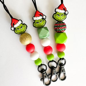 Grinch lanyard / christmas lanyard / cute lanyard / teacher lanyard / teacher accessories