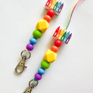 Crayon lanyard / marker lanyard / rainbow lanyard / teacher lanyard / lanyard / rainbow teacher accessories