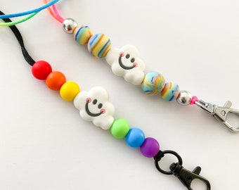 Rainbow cloud lanyard / rainbow lanyard / cute lanyard / teacher lanyard