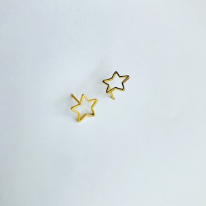 Star stud earrings | 14k gold star earrings | rose gold studs| silver star studs minimalist | silver | geometric earrings
