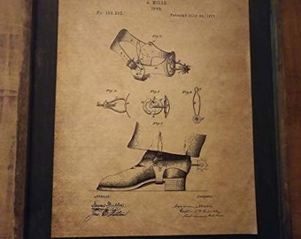 1977 Spur Patent Image - Wooden Sign