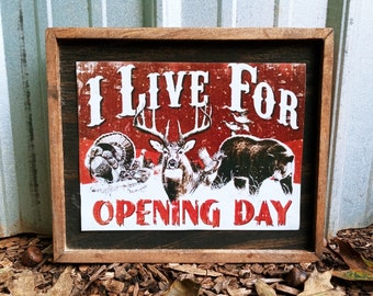 I Live for Opening Day - Wooden Sign
