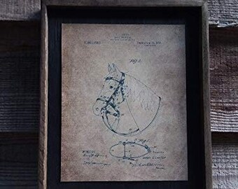 1920 Bridle and Halter Patent Image - Wooden Sign