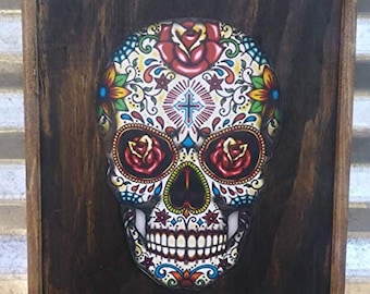 Sugar Skull - Wooden Sign