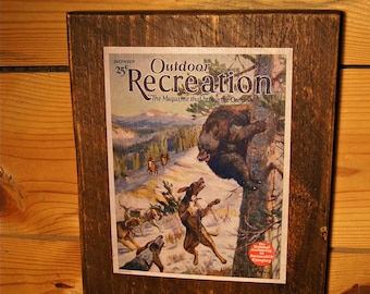 Outdoor Recreation Bear Hunting #2 Magazine Image - Wooden Sign