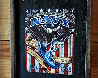 U.S. Navy Proud to be an American - Wooden Sign