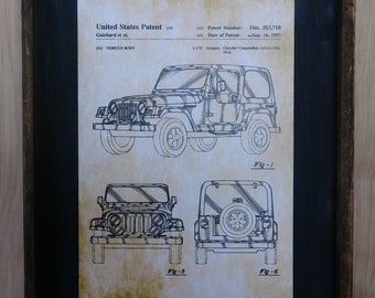 1997 Jeep TJ patent Image - Wooden Sign
