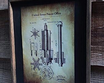 1891 Drill Patent Image - Wooden Sign
