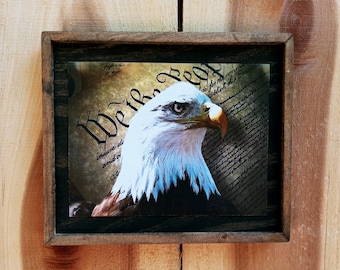 We The People Eagle - Wooden Sign
