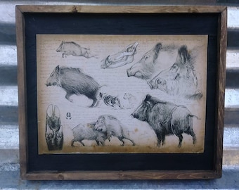 Wild Hog/Boar Image - Wooden sign
