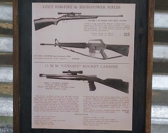 Colt Rifle Ad Image - Wooden Sign