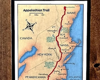 Appalachian Trail with Ocean - Wooden Sign