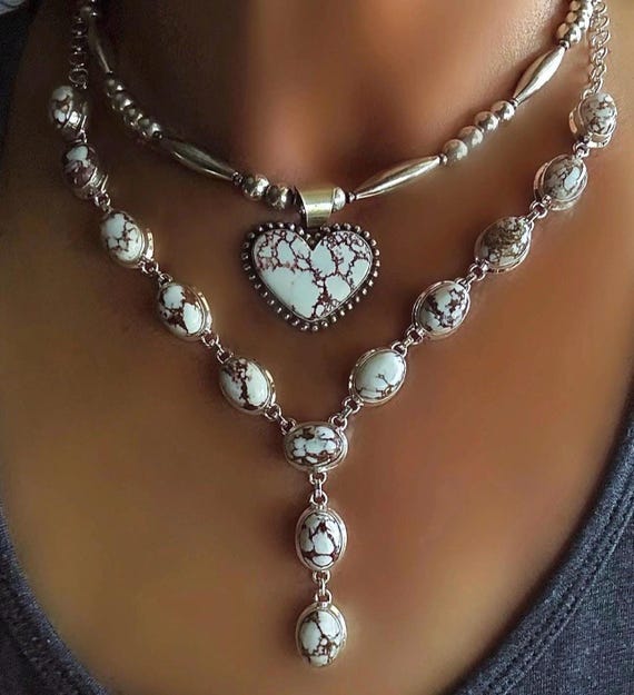 Adjustable Southwestern Style Sterling Silver Crazy Horse “GUNSLINGER II” Y-Necklace