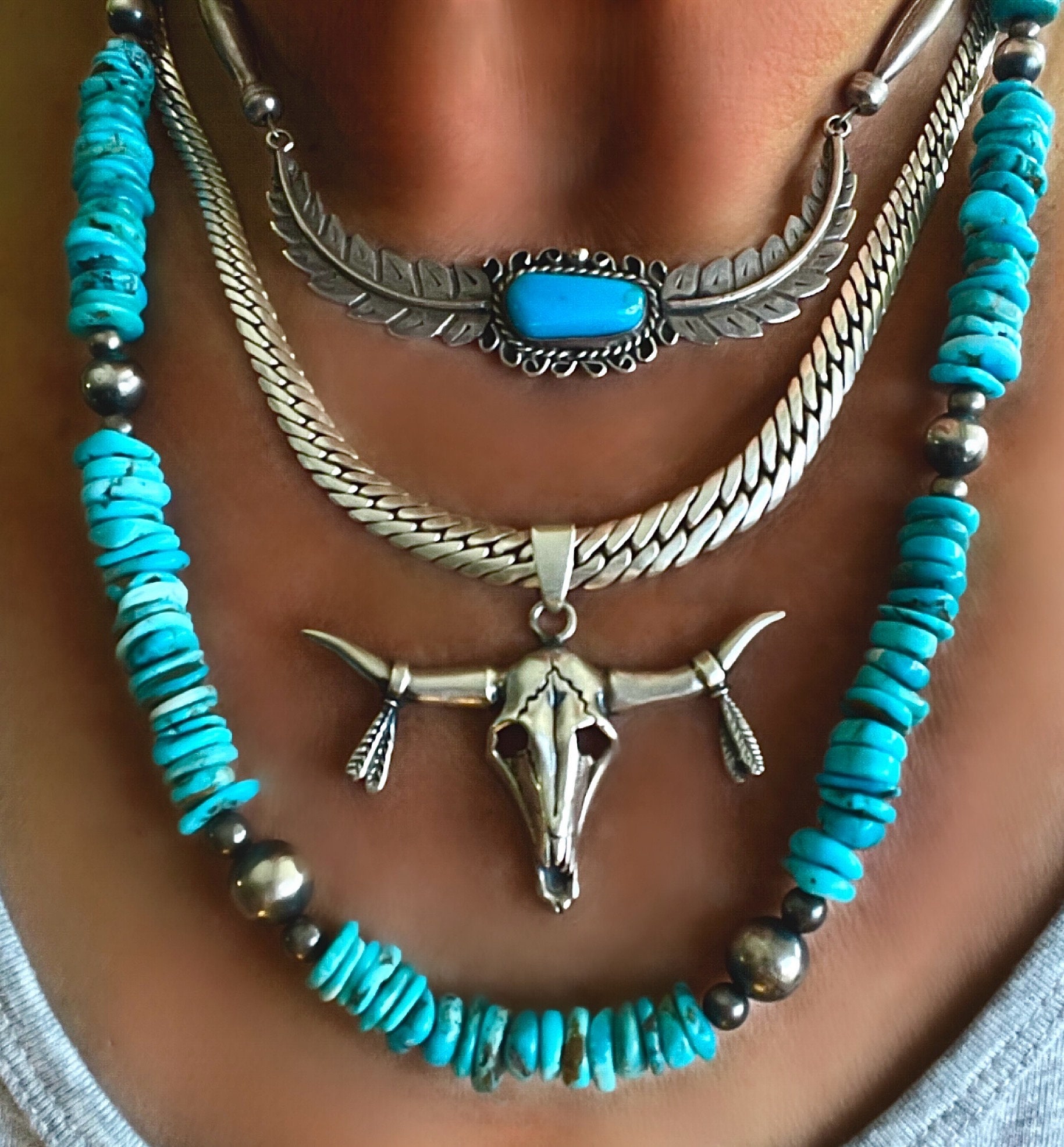 Super Unique Zuni 'Turquoise Mask' Coral Native American Jewelry Silver Necklace Super Unique Zuni 'Turquoise Mask' Coral Native American Jewelry Silver Necklace