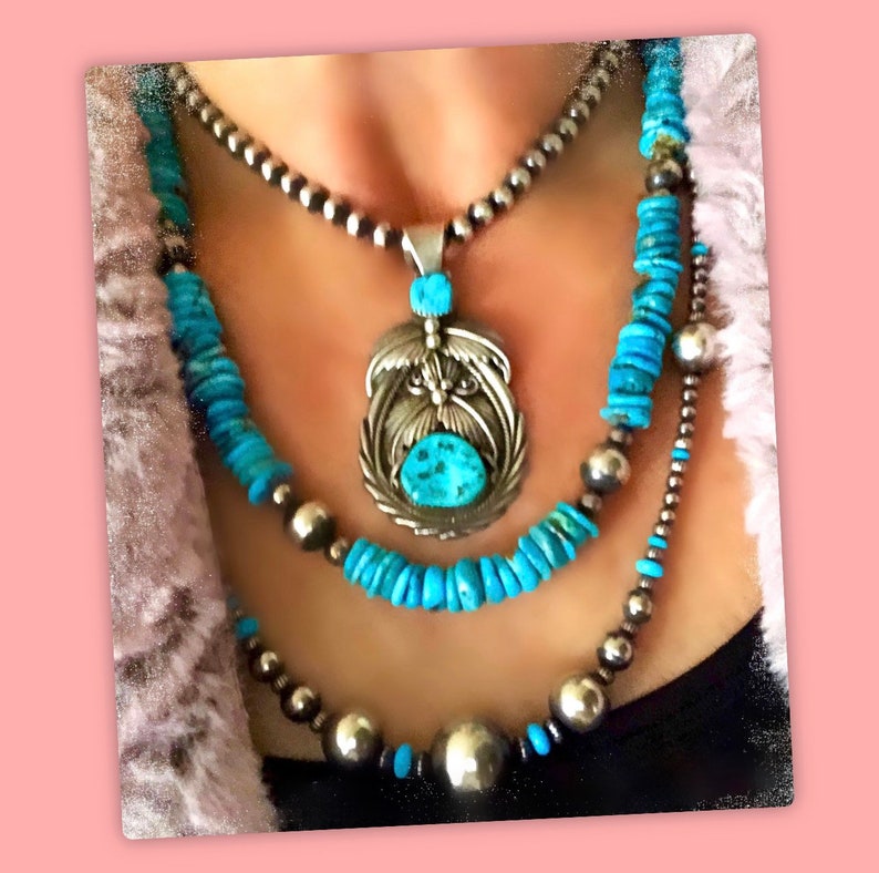 Native American Large BJ Bobby Johnson Vintage Turquoise - Etsy