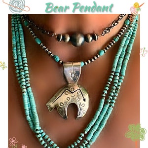 XXL Sterling Silver Turquoise Cluster Flower Naja Pendant ~3