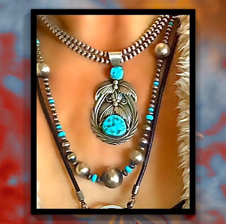 Native American Large BJ Bobby Johnson Vintage Turquoise - Etsy