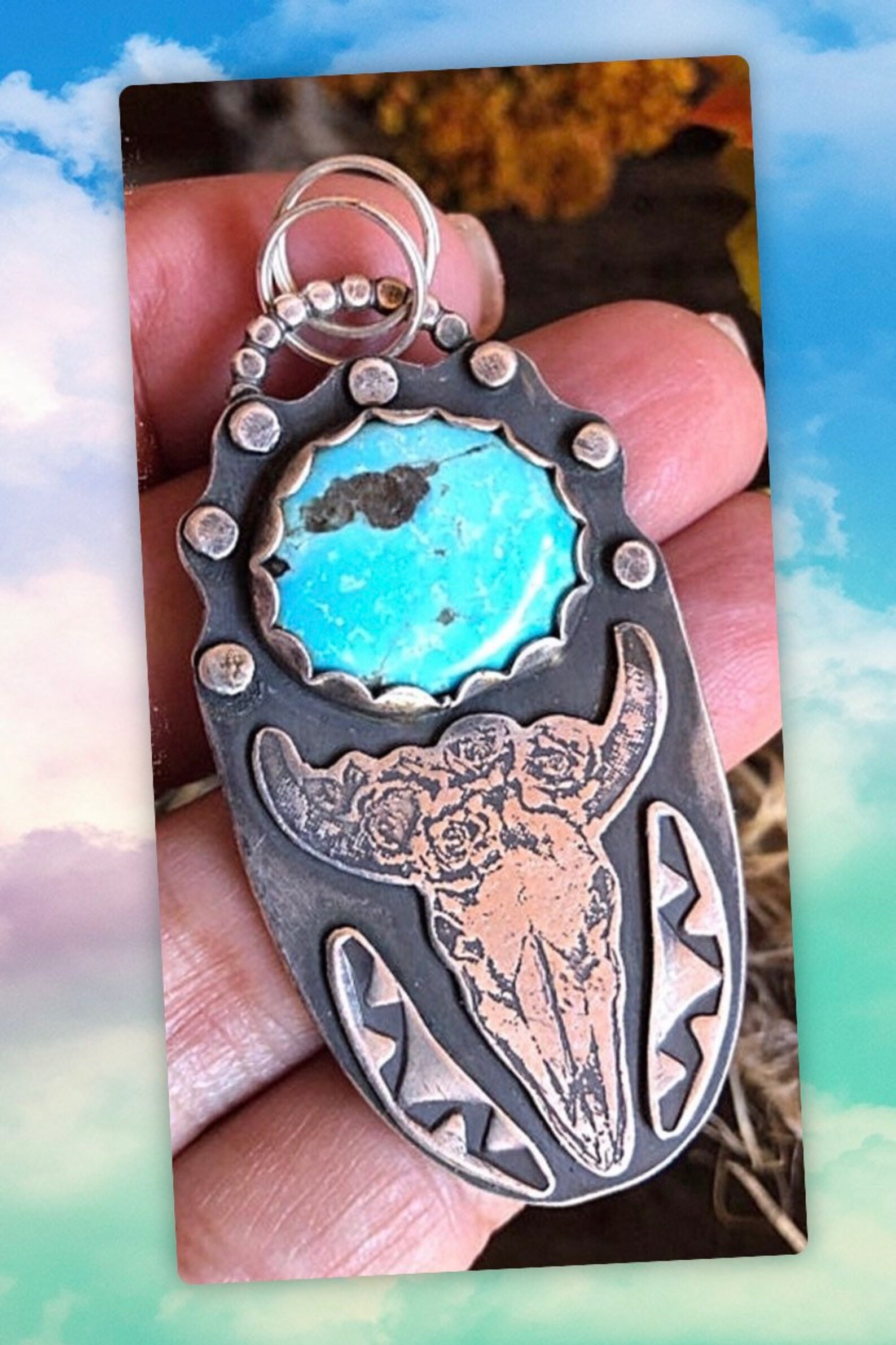 Sterling Silver Turquoise Handmade Skull outlaw Etsy