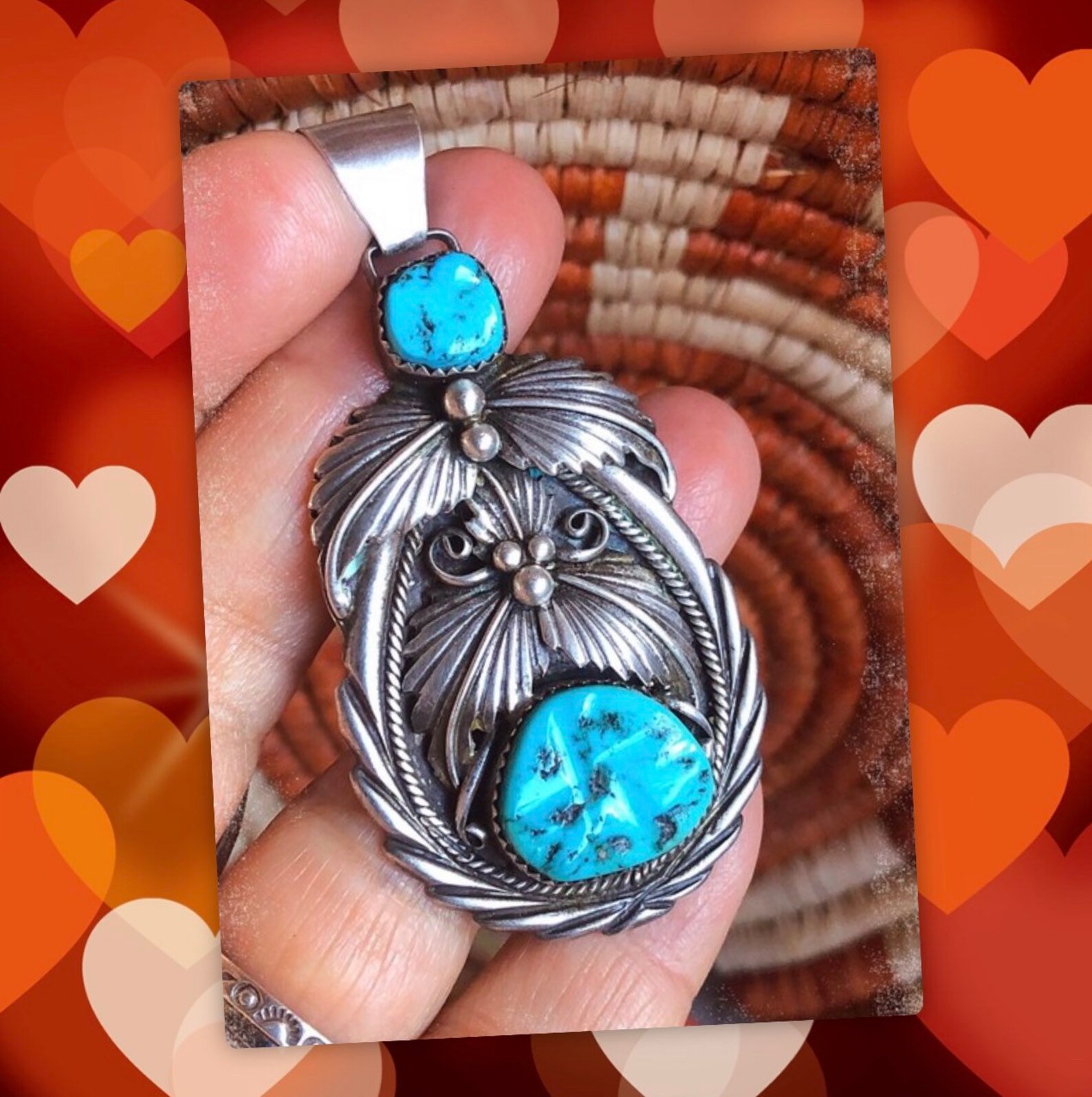 Native American Large BJ Bobby Johnson Vintage Turquoise - Etsy