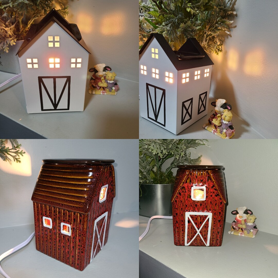 Electric Ceramic Red or Metal White Barn Wax Warmer With 1oz Etsy