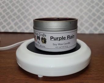 Flameless Soy candle with warmer, 4.5oz candle tin. Wickless candles, Candle warmer. Hand poured.
