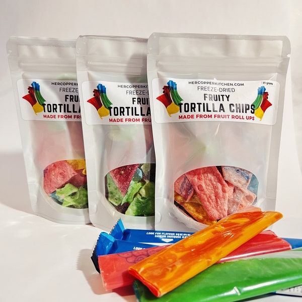 FRUITY TORTILLA CHIPS / Made From Freeze Dried Fruit Roll Ups