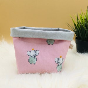 Elephant, Baby storage basket, empty pocket, basket, baby room decoration, birth gift, changing table storage,
