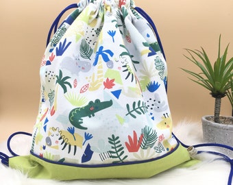 Mochila infantil, Selva, accesorio infantil, mochila merienda, bolso guardería, bolso niñera, mochila guardería, personalizable, pieza única