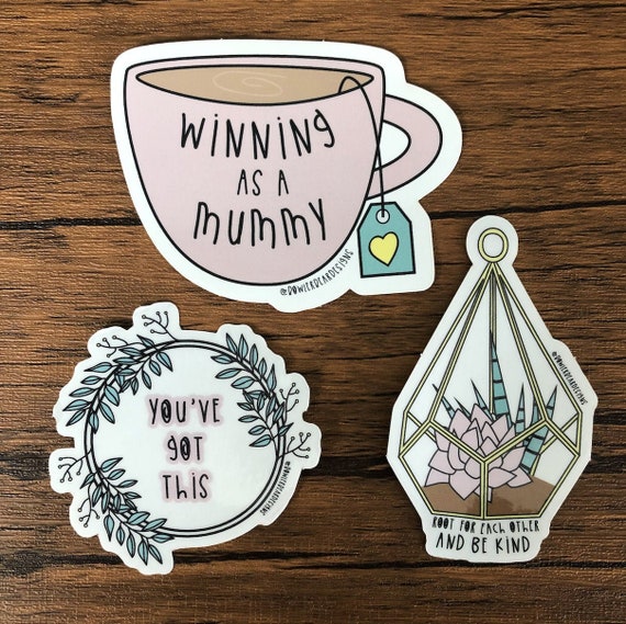 Positivity Sticker Bundle - Stickers - Positive Stickers - Stickers for Mum - Positivity Vinyl Sticker - Mental Health Self Care - Stickers