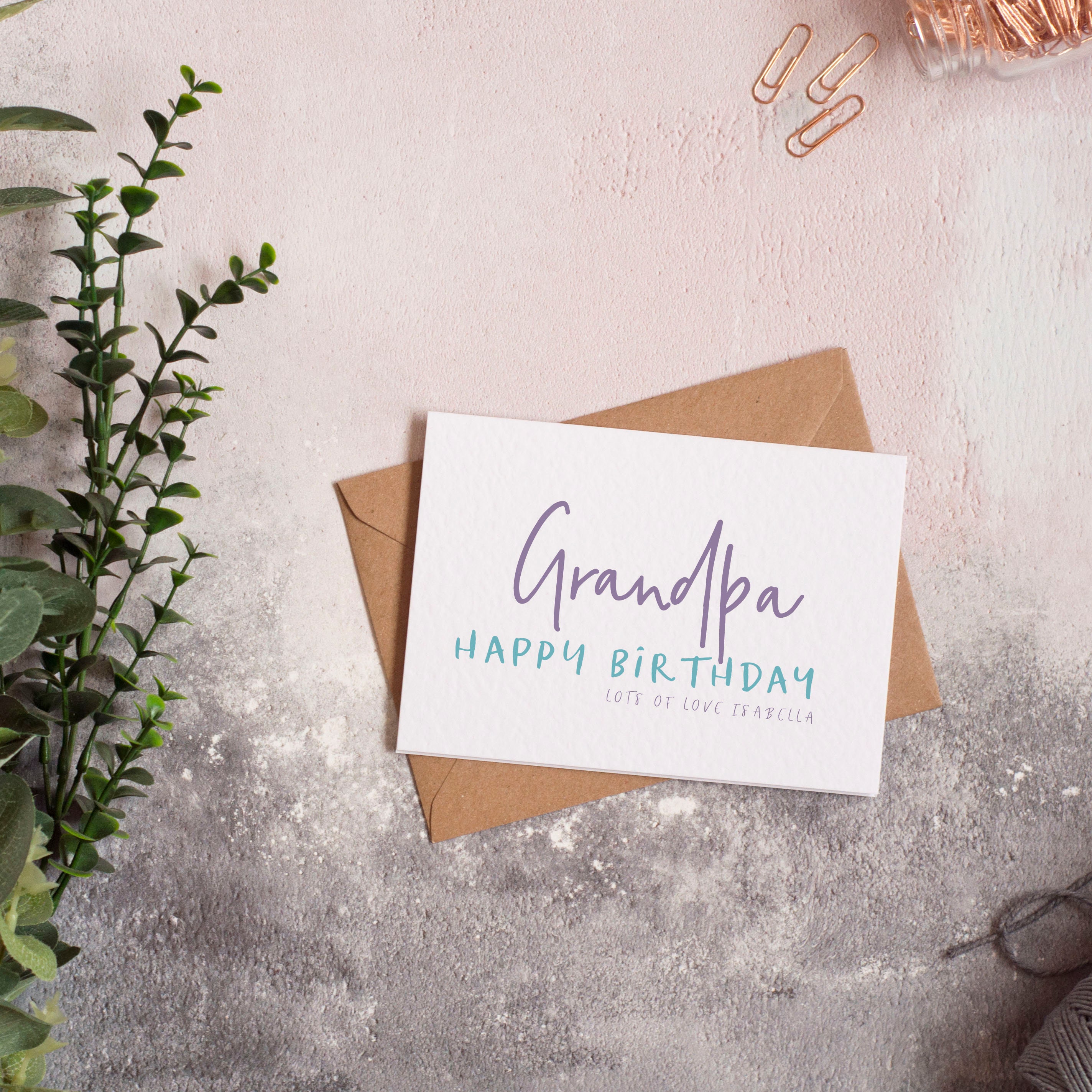 Personalised Grandpa Card Greeting Card Grandad New Baby Etsy