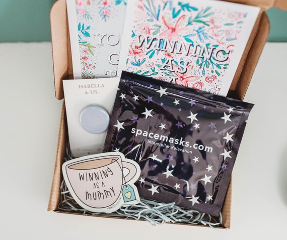 Mum Gift Box - Self Care Gift Box - Mummy Gift - New Baby Gift - Baby Shower Gift - Positive Affirmation Badge - Mum Badges