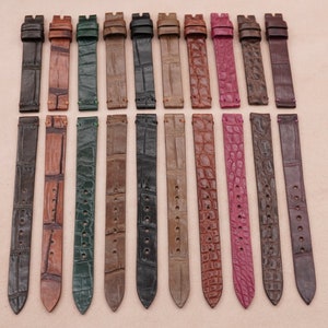 Kavel van 10 alligatorleren horlogeband, maat 12/12 mm, opruimingsprijs